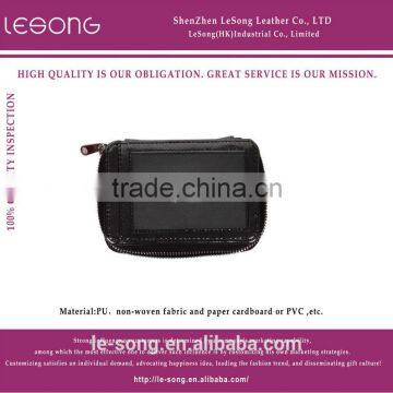 transparent black leather wallet