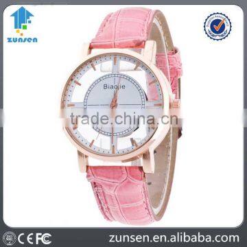 Relogio Feminino wWatch Men Transparent Hollow Leather Srap Wrist Watch Quartz Dress Watch