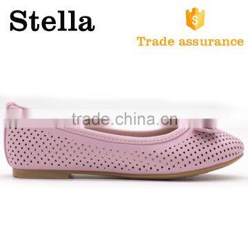 Chinese porous boat shape style girls school shoes