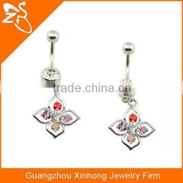 BR01692 stainless steel crystal fake belly button ring