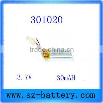 Lithium Polymer Battery with Protection PCM301020 3.7V 30mAH