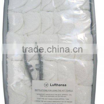 high quality aviation towel Disposable Towel in Tray With Tong and Scent DT-S229