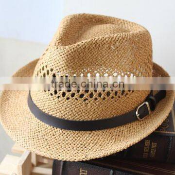 Cheap price custom top sell fancy straw fedora hat