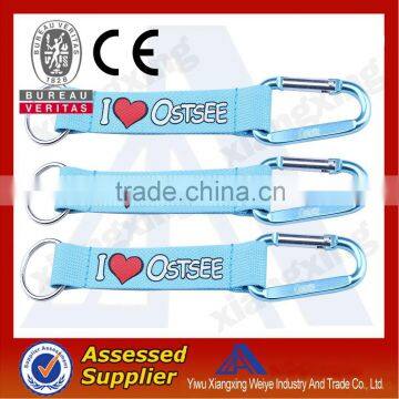 Customized carabiner lanyards short strap nylon lanyard