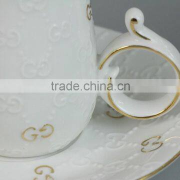 China Wholesale Ceramic Turkish Coffee Cup, Small Coffee Cup and Saucer Set, Antique Coffee Cups and Saucers photo-5