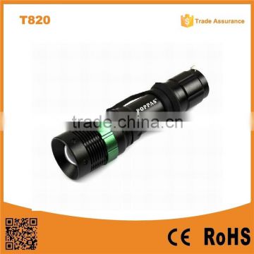 Hot Sale T820 XPE Led bulb Adjustable Focus most powerful led flashlight