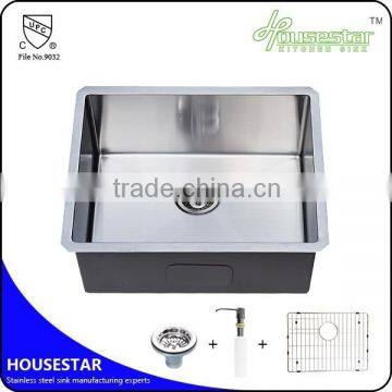 Housestar 2015 new product stainless steel kitchen sink single bowl round corner undermount kitchen sink with low price 2318R-1