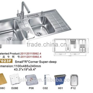 2014 LELIN new arrival double bowls stainless steel kichen sinks LL-7023F