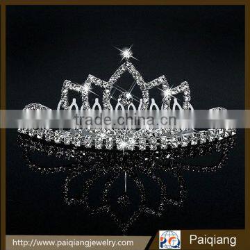 Wholesale Newest design for both women and girl rhinestone wedding princess tiara alloy material