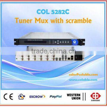 COL5282C Support CAS system dvb-s/dvb-s2/dvb-c/isdb-t digital tv multiplexer and scrambler with ip output port