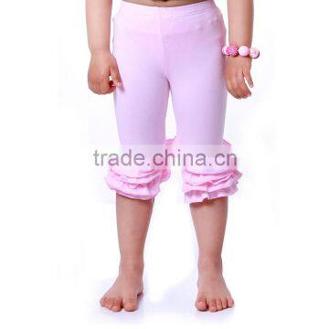 children cotton pants girl's boutique ruffle high quality candy color soft pants