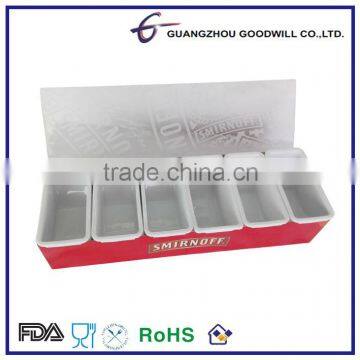 Stainless steel 6pcs condiment tray with acrylic transparent cover