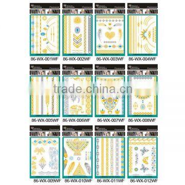 Tattoo Supply Flash Colorful Lighted Body Temporary Tattoo Sticker For Hands