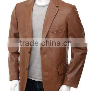 casual coat fashion short motorcycle yellow leather jacket men