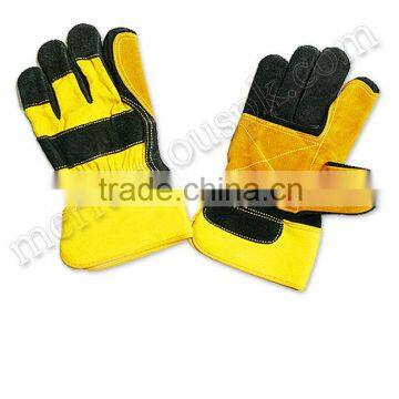 Cow Split Leather Working Double Palm Gloves