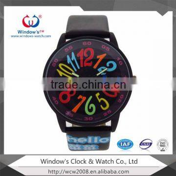 Big Case Cute Colorful Numbers Dial Student Watch photo-2