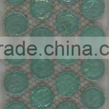 Y104 Decorative wall and floor glass mosaic penny round aqua tiles