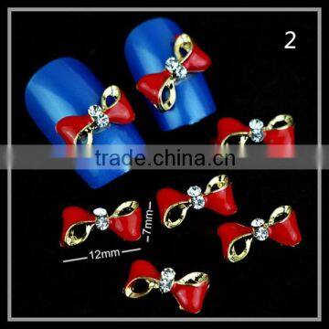2016 Newest Giltter Rhinestone Bow Tie/crown/heart Shape Nail Art 3d Nail Art Design Accessories Nail Jewelry