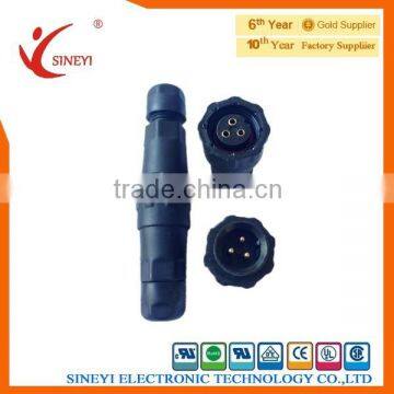 IP68 waterproof connector 3 core nylon PA66 plug female and male connector