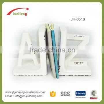 glazed letter A Z ceramic white custom bookends, christmas letters decoration