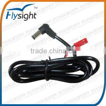 male JST connector angle head Power cable for connecting 5.8ghz av receiver and battery