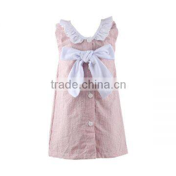 2016 Kaiyo Wholesale Children Lace Ruffle Dress Decorate With Bowknot Oem Service Princess Seersucker Dress Home Dress photo-5