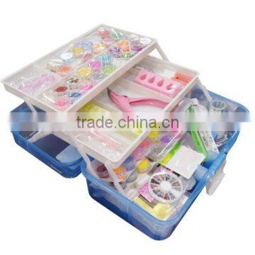 hotsale and wholesale cheap china best quality 88pcs nail plastic beauty case Nail Art Kit Set Acrylic Glitter Liquid Nail Art