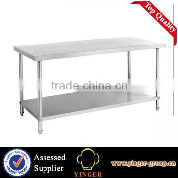 commercial stainless steel work table with under shelf