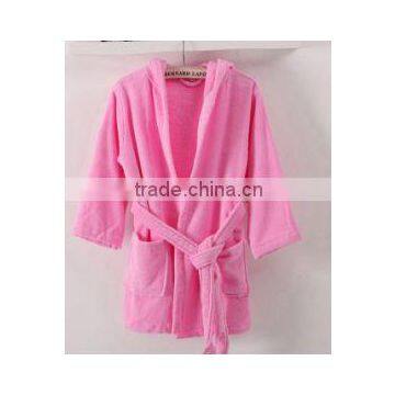 Pink Bathrobe With Hooded Cute Children Bathobe