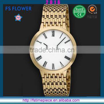 FS FLOWER - Clascial Thin Stainless Steel Watch Case Quartz Watch Mens Alibaba French China Made