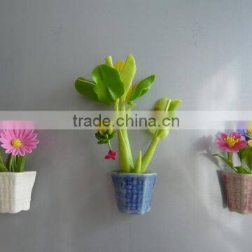 Fridge Magnet, Decorative Flowers From Thai Clay
