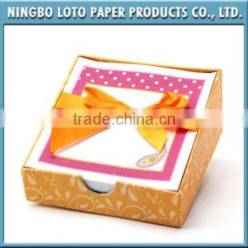 Square Notepad with Ribbon Memo Pad Holder