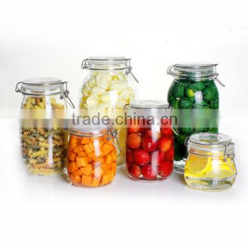 3000ml 3800ml High quality glass storage jar/glass jar with metal clip/glass airtight jar