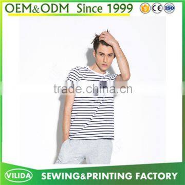 New design mens 100% cotton softextile stripe t shit high quality casual t shirt shirt for men