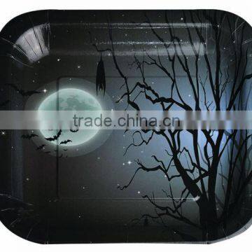 9" Halloween Design Square Paper Plate photo-4