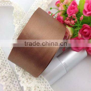 wholesale chocolate brown fashion 100% polyester satin ribbon for garment/hairbow accessory