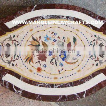 Antique Marble Stone Inlay Handcrafted Table Top