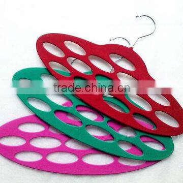 Oval Circles Velvet Flocked Scarf Hanger Organizer photo-2