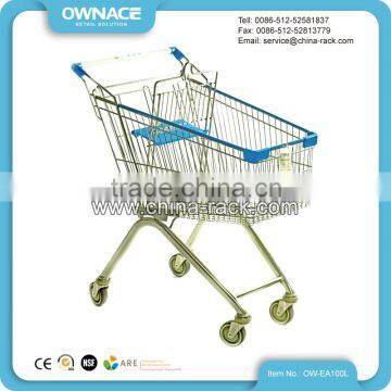 Easy Use 4 Wheel European Style Supermarket Foldable Wanzl Shopping Trolley