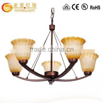 European retro glass wrought iron chandelier,bar villa living room chandelier