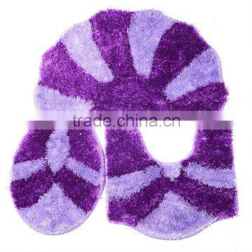 shaggy toilet floor mat set