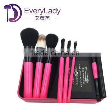 New 7 Pcs Mini Makeup brush Set cosmetics kit with Metal box