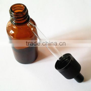 China glass bottle factory 30ml essential oil glass dropper bottle with black childproof dropper pipette