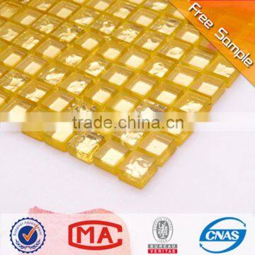 LJ JTC-1301 Waterproof Acidproof Suqare Moroccan Tiles Decor Style Golden Glass Mosaic Tile Bathroom Wall Tile