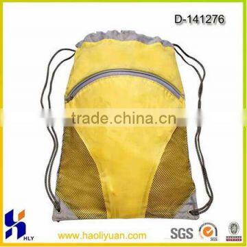 2015 promotion mesh polyester drawstring backpack bag