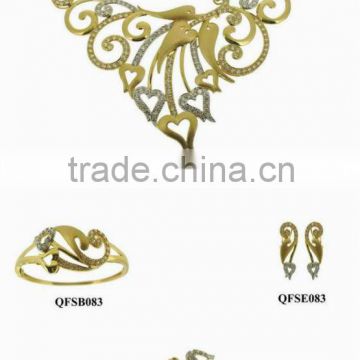 Heart design,18k yellow gold jewelry designs QF083