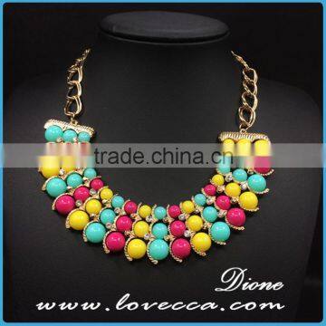 New Fashion Rhinestone Exaggerate White Tassel Bead Necklace Chain photo-6