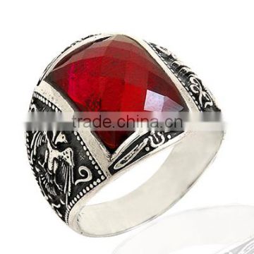 925K Sterling Silver Double Head Eagle Men Ring