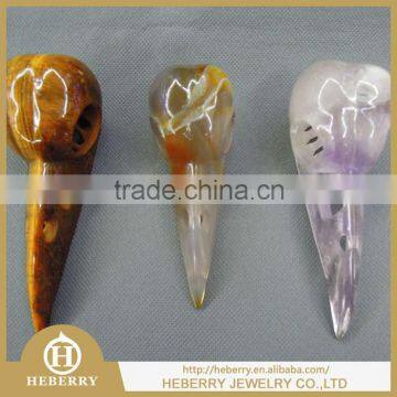 High quality Charming small crystal stone skulls bird shape skull best gift