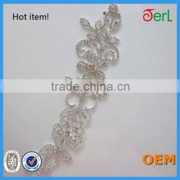Hot Sales Decoration Lace Applique Rhinestones Lace for Wedding Dress photo-5